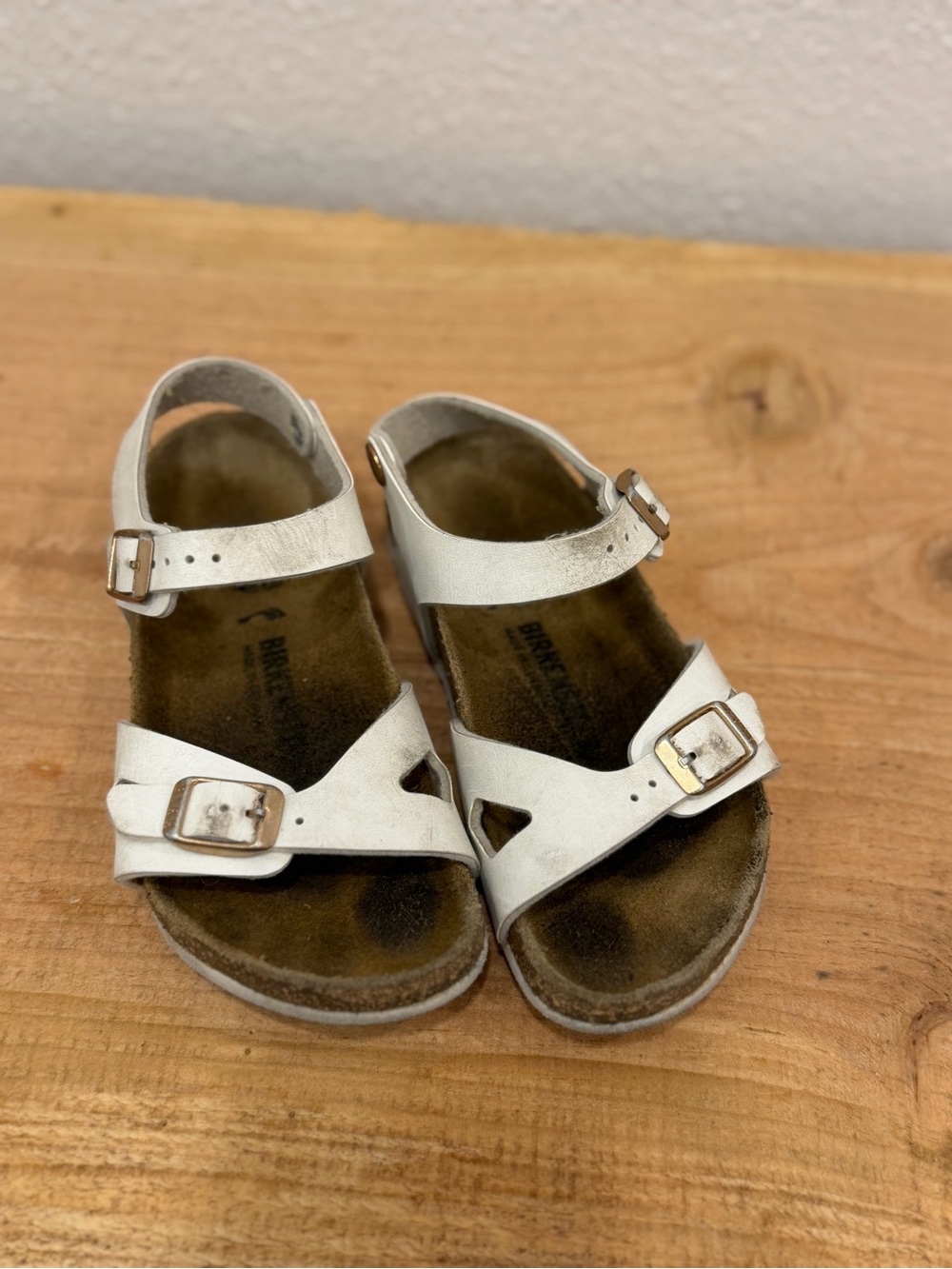 Birkenstock White Kids Two-Buckle Sandals